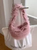 Japanese Pink Sweetheart Hand Carry Creative Design Mesh Bag Sweet Ruffle Pleated Chiffon Shoulder Bag Dumpling Armpit Bag Women 3