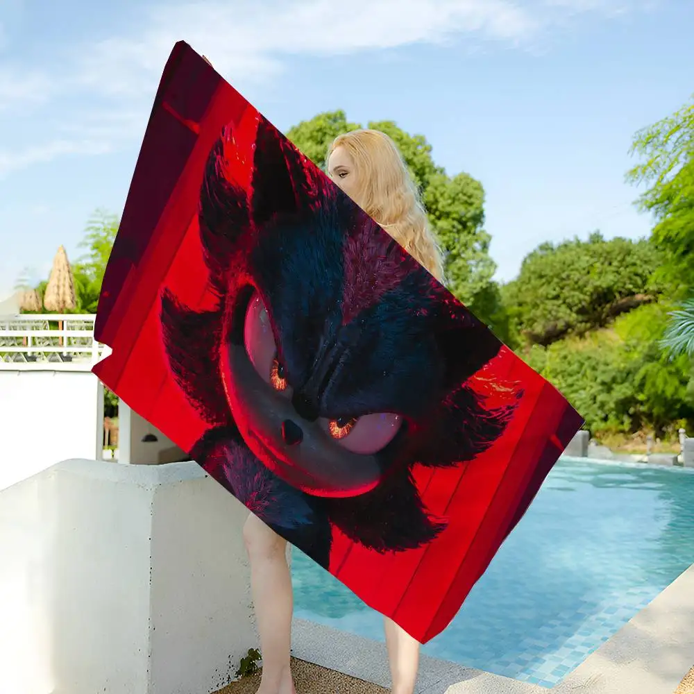 Classic Movie S-sonicS Anime Game Microfiber Beach Towel Absorbent Quick Dry Soft Yoga Swimming Resort Mountain Climbing Towel