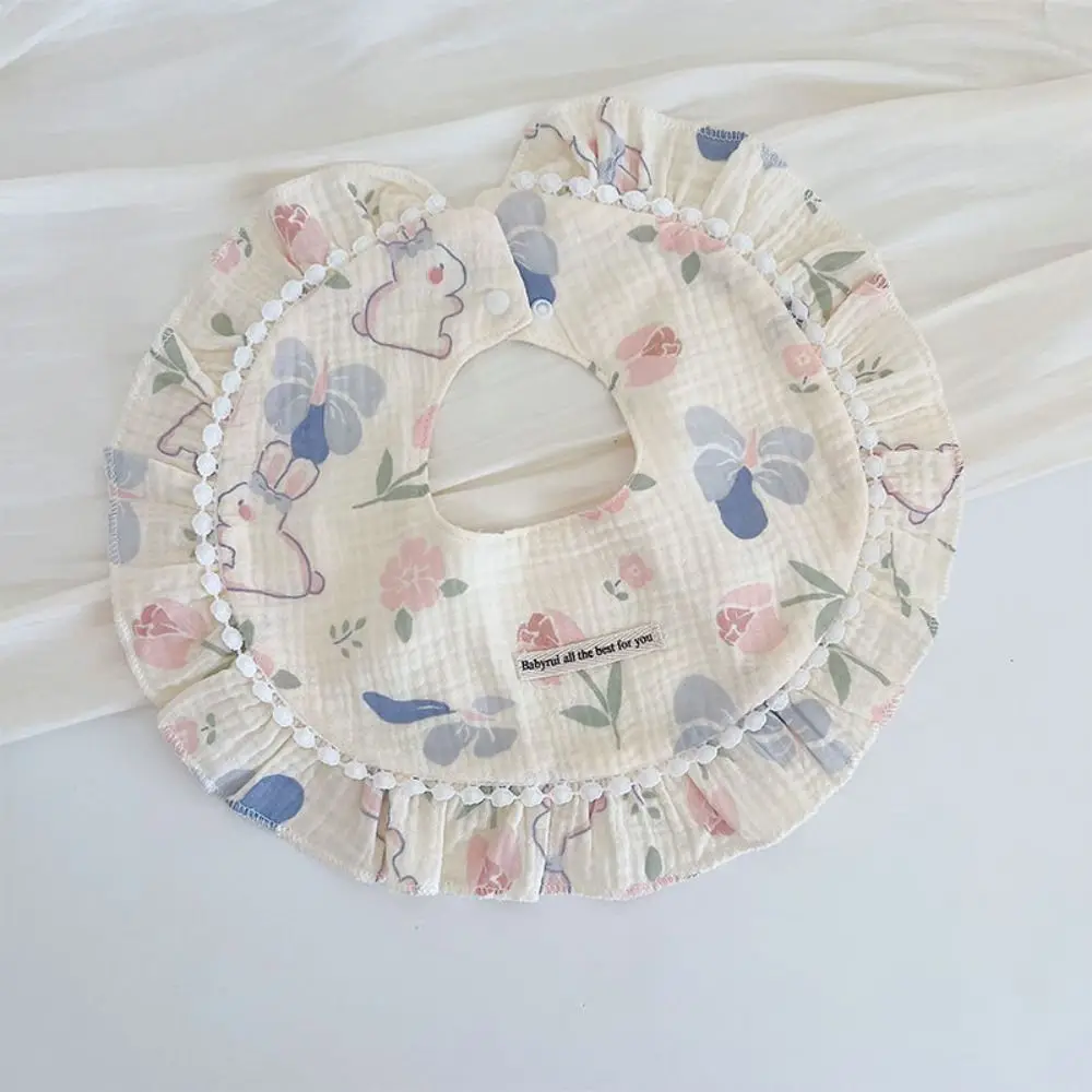 Soft Feeding Baby Cotton Bibs Round Neck Princess Baby Drooling Bibs INS Lace Saliva Towel Cloths Infant
