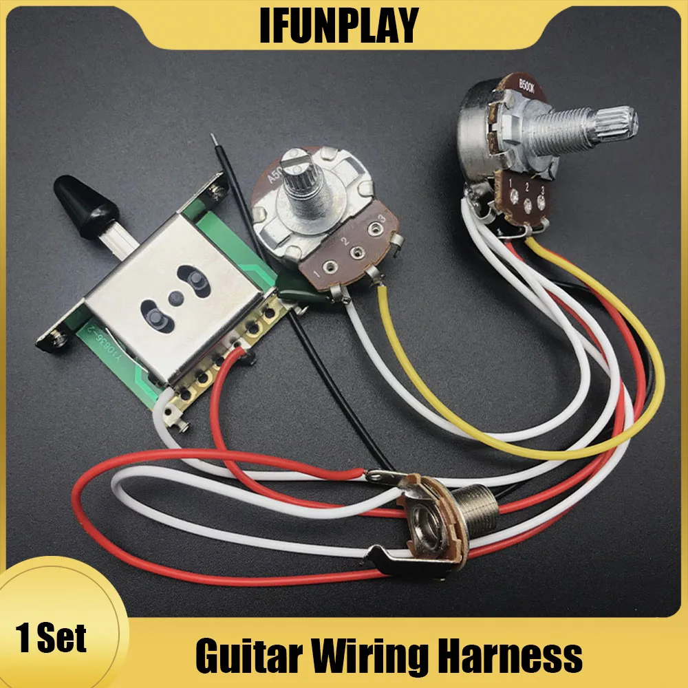 Electric Guitar Wiring Harness Prewired Kit A500k B500k 18mm Shaft Big Pots  3 Way Switch 1 Volume 1 Tone Control Wiring Harness - Guitar Parts &  Accessories - AliExpress