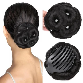 Chignon per capelli, extension sintetica a coda di cavallo, posticci per chignon, extension di capelli artificiali per donna