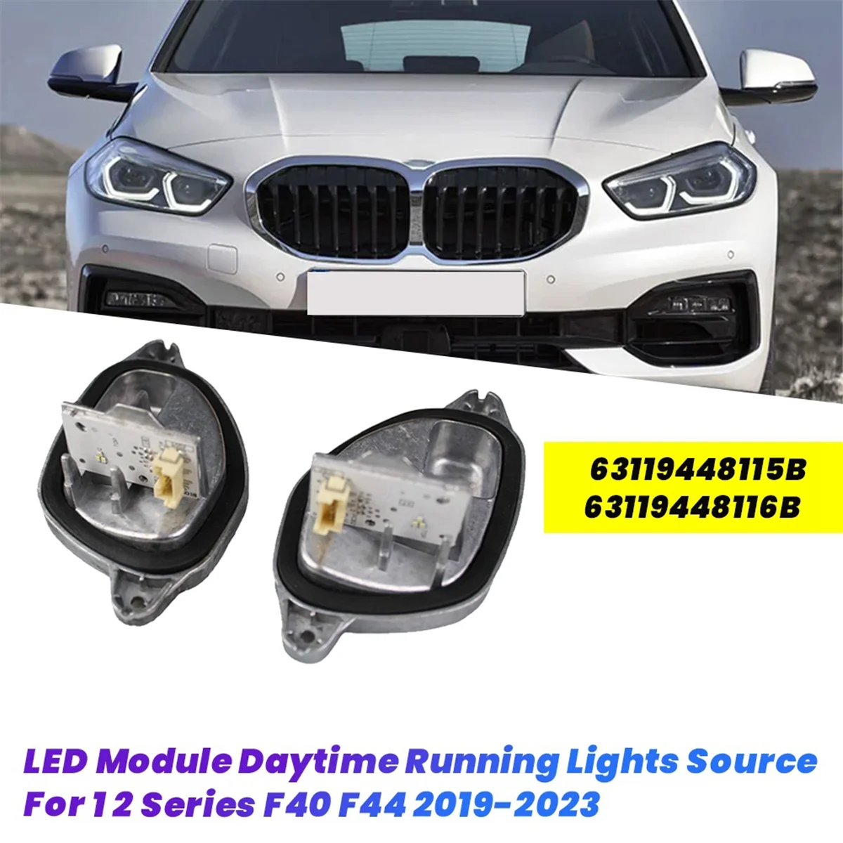490B 자동차 헤드라이트 LED 모듈 BMW용 주간 주행등 소스(실버)