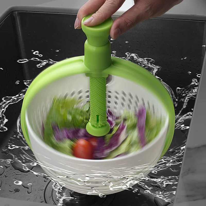 Salad Rotary Draining Basket Kitchen Vegetable and Fruit Drying Cleaning Centrifugal Dehydrator kitchen gadgets kitchen drainage basket