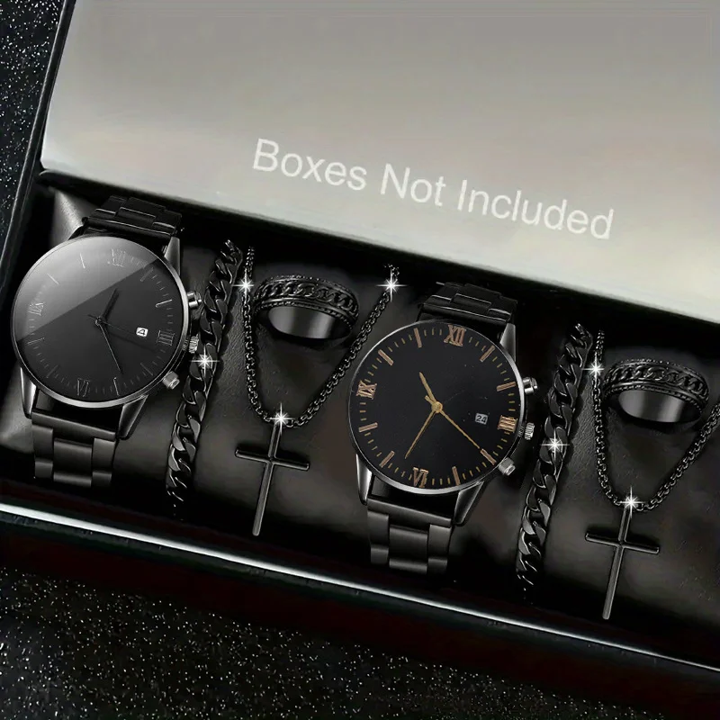 Hip Hop Jewelry Three Piece Set Casual Quartz Watch