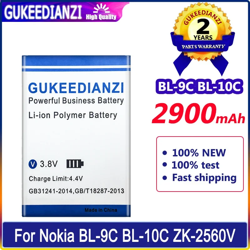 

GUKEEDIANZI Battery BL9C BL10C 2900mAh For Nokia BL-9C BL-10C ZK-2560V Batteria
