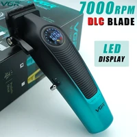 VGR 196 Professional Hair Clipper DLC Blade LED Display Cordless USB Ceramic Blade Men’s Haircut Machine Hair Trimmer Machine