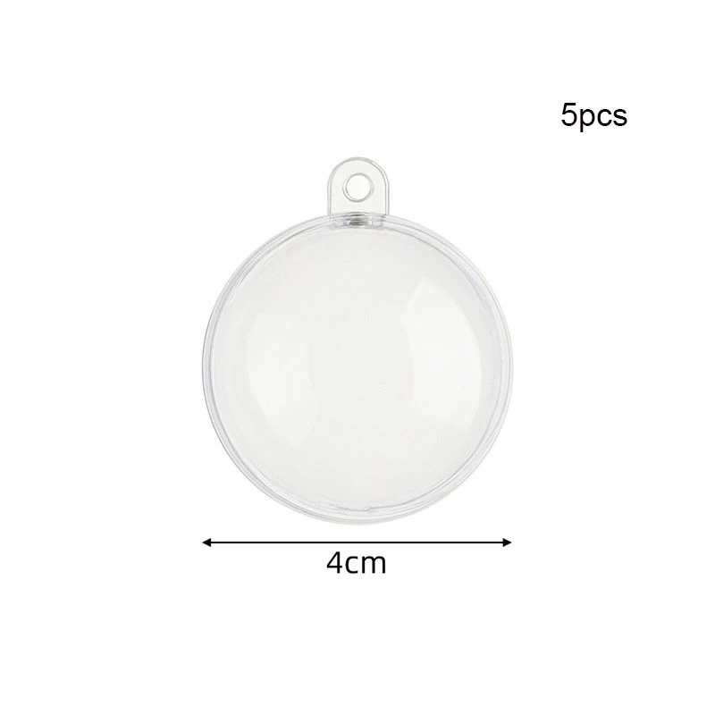 thumbnail image 1 of Nuevo 5 piezas 4/5/6/7/8 cm transparente abierto plástico decoraciones navideñas bola transparente adorno regalo caja decoración de fiesta, 1 of 5