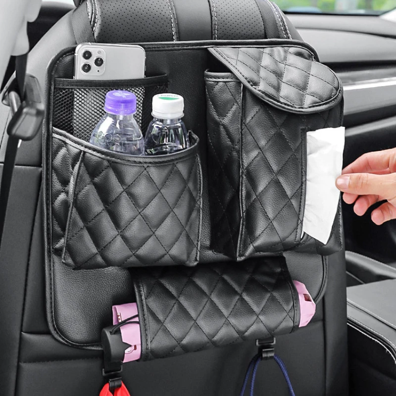 Car Backseat Organizer And Storage With Touch Screen Tablet Handbag