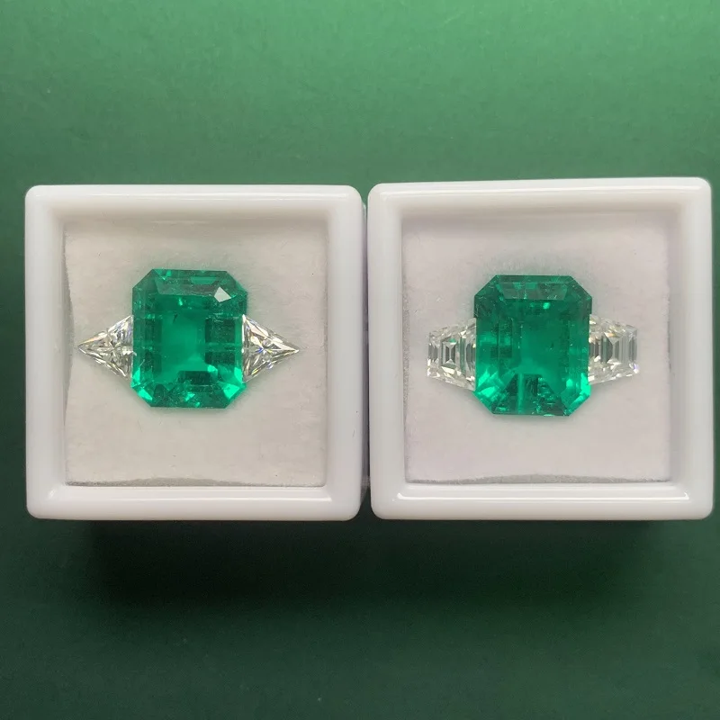 

Ruif Original Design about 5.7ct Lab Grown Emerald with Moissanite Gemstone Set for Jewelry DIY