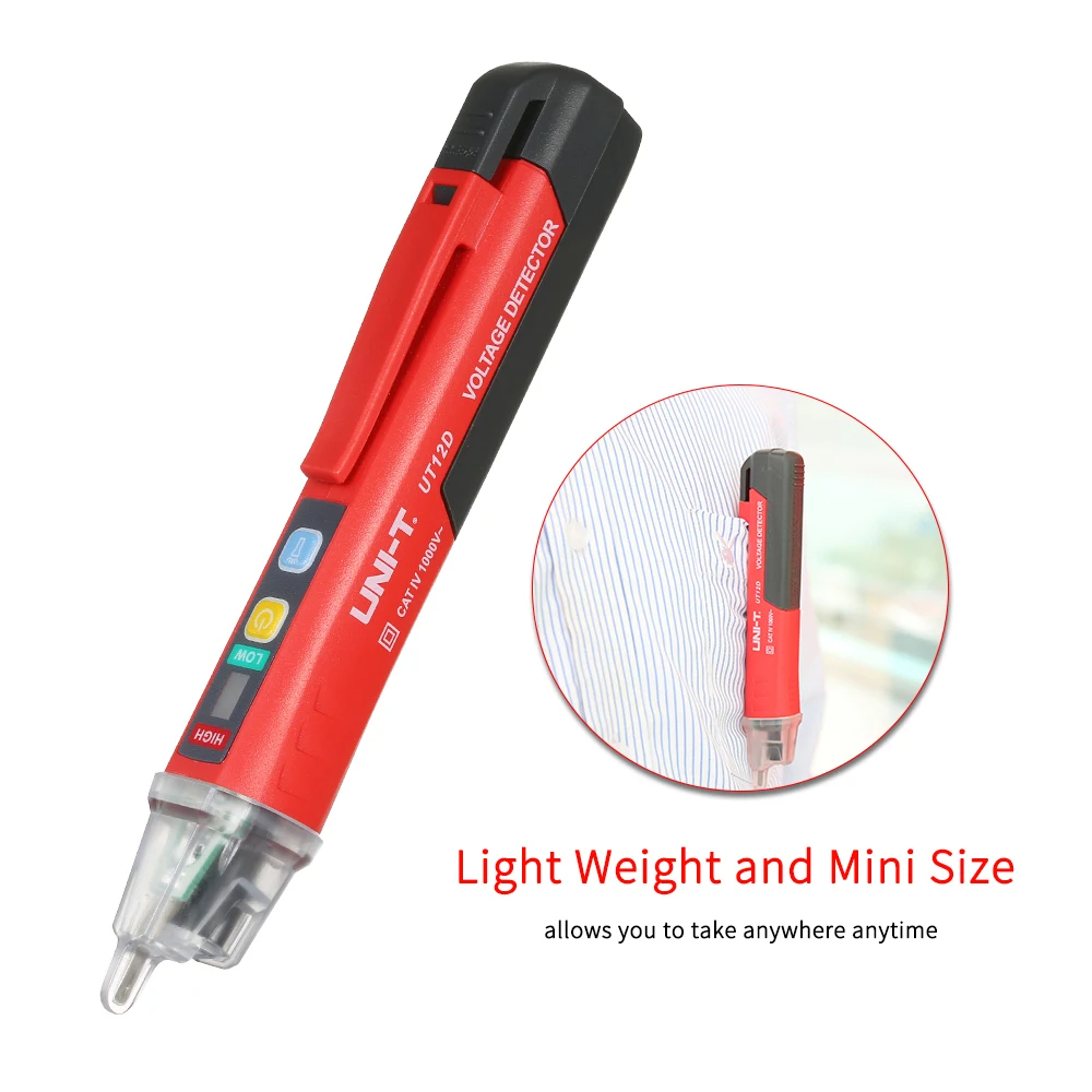 Voltage Detection Pen UNI-T Portable Non-contact AC Voltage Tester Pen Shaped V～Alert Detector Sound Light Alarm LED Flashlight