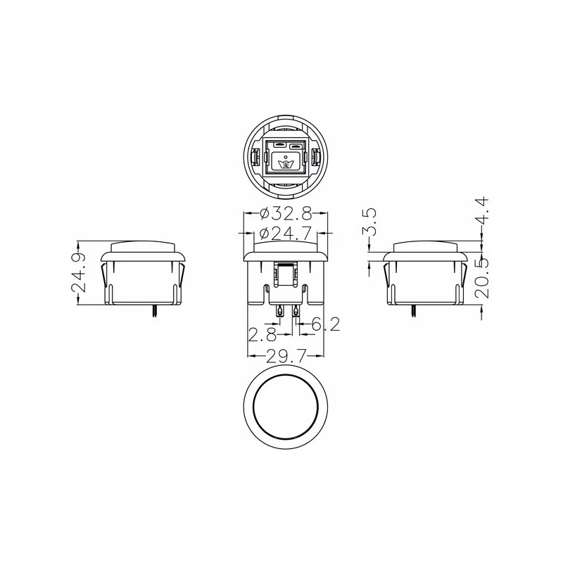 Arcade Push Button Copy Sanwa OBSF 30mm Arcade Cabinet Game Buttons Switch 12PCS for Jamma MAME Machine DIY Parts