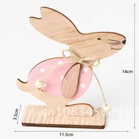 

Wooden Easter Rabbit Pendant Egg Bunny Hanging Crafts Wood Happy Easter Decoration for Home DIY Easter Party Decor