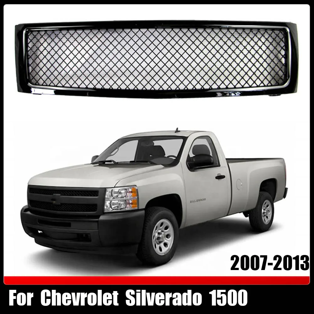 

Front Bumper Grill Hood Grille Auto Racing Car Grills Direct Replacement Grille For Chevrolet Silverado 1500 2007-2013