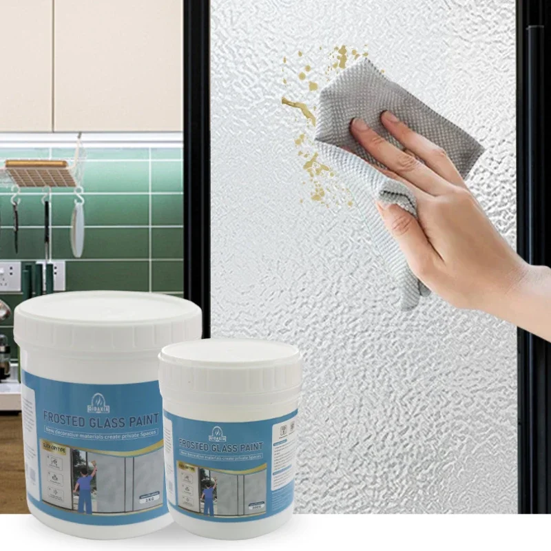 Frosted Matte Glass Paint - Bathroom Window Transformative Water-Based Coating
