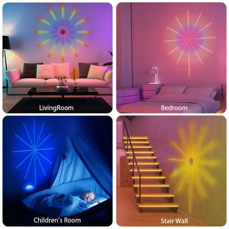 Description Picture 4 of itemFirework Lights LED Strip App Control Fairy Light Bluetooth Smart RGB Color Firework Lights with Music Sync LED Fireworks Lights