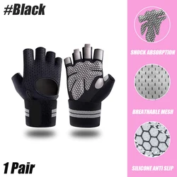 Enhanced Fitness Weightlifting Gloves with Wrist Support - L (Black)