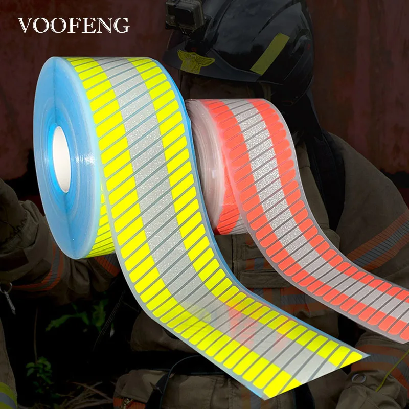 VOOFENG Segmented Reflective Luminous Tape Heat Transfer Film Vinyl Iron on Safety Clothes Warning Tape 5cm*3m/5m