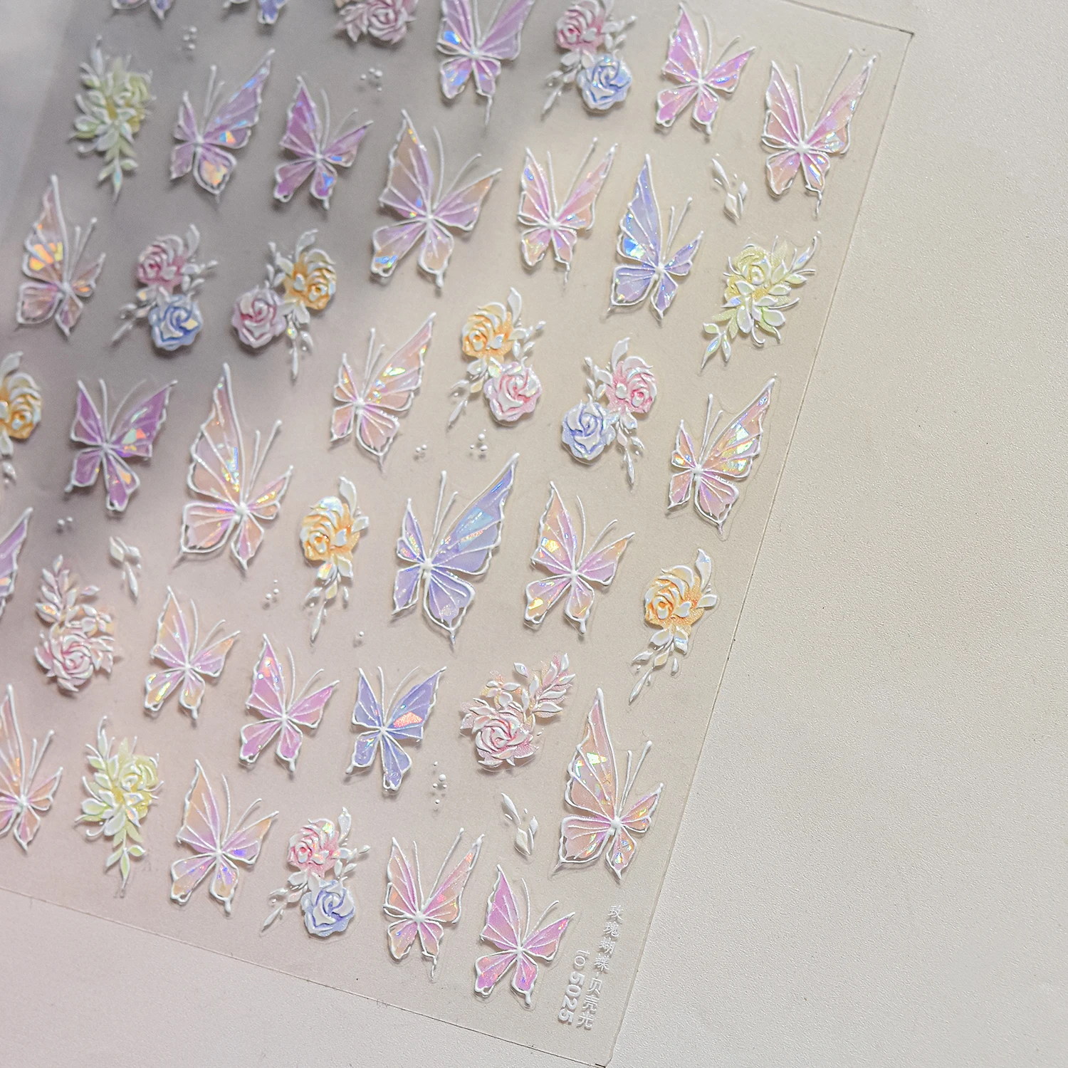 Tomoni 5D 엠보싱 씨드 럭셔리 나비 네일 아트 스티커 다색 컬러 리본 네일 아트 용품 Y2K Tulips 스티커 네일 데칼
