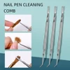 1Pcs Nail Pen Cleaning Comb Stainless Steel Eyelash Picking Stick with Comb Curling Eyelash Assistant Assisted Grafting Combing 1