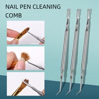 1Pcs Nail Pen Cleaning Comb Stainless Steel Eyelash Picking Stick with Comb Curling Eyelash Assistant Assisted Grafting Combing 1