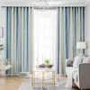 Ahoyikaa Shiny Hollow Stars Double Blackout Curtains Gradient Color Cloth White Sheer Yarn For Living Room Bedroom Decoration 6