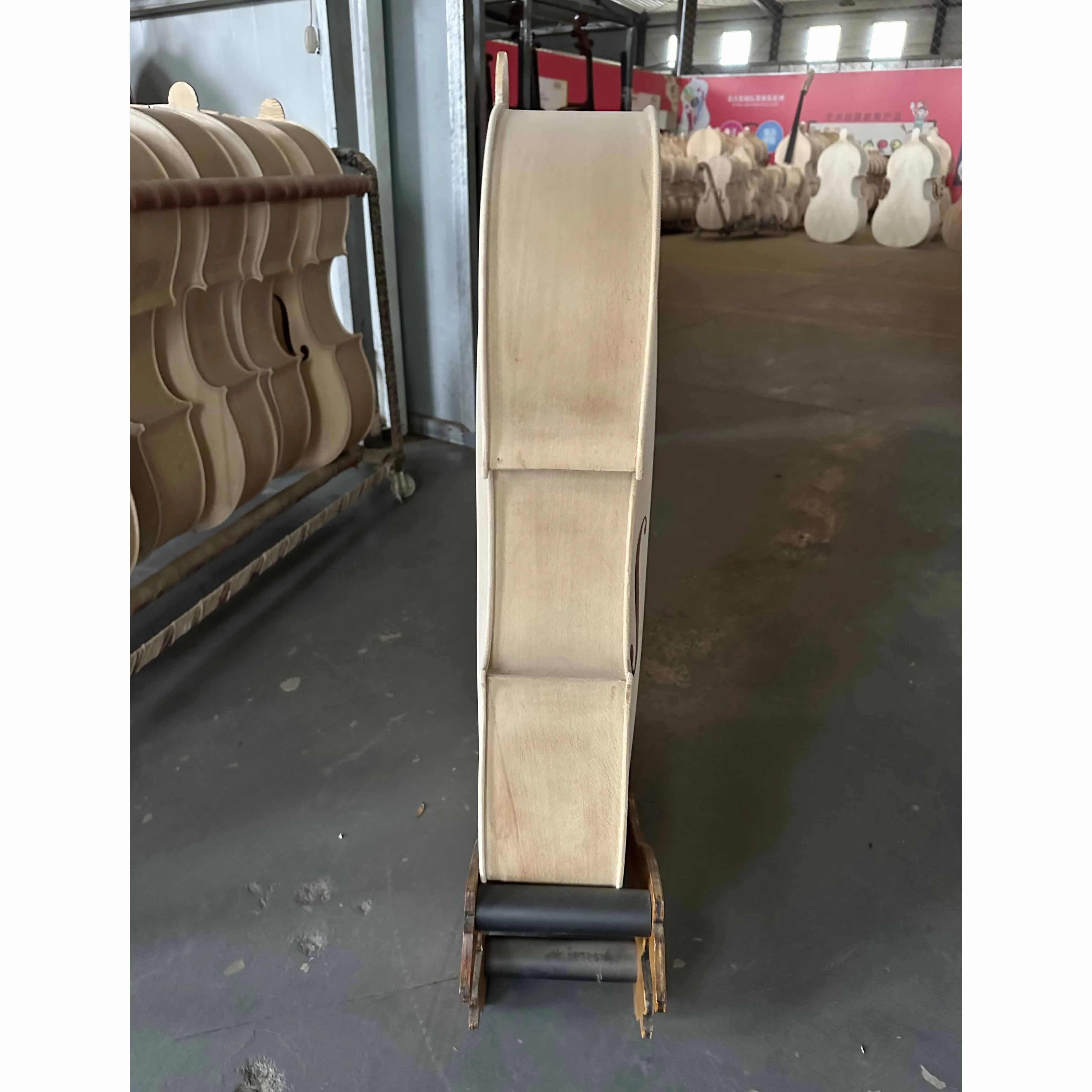 Inventory 4/4 semi-finished solid wood cello, unfinished maple wood, slight defects