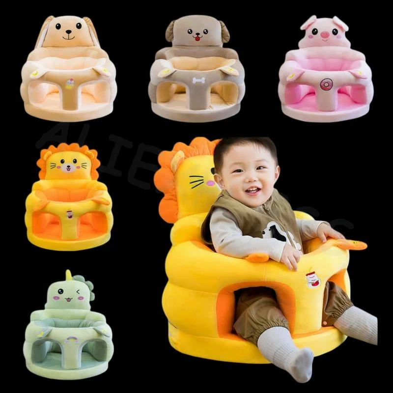 Cute Baby Sofa Support Seat Cover Plush Chair Learning To Sit Feeding Chair 1Pcs Comfortable Toddler Nest Puff Without Filler