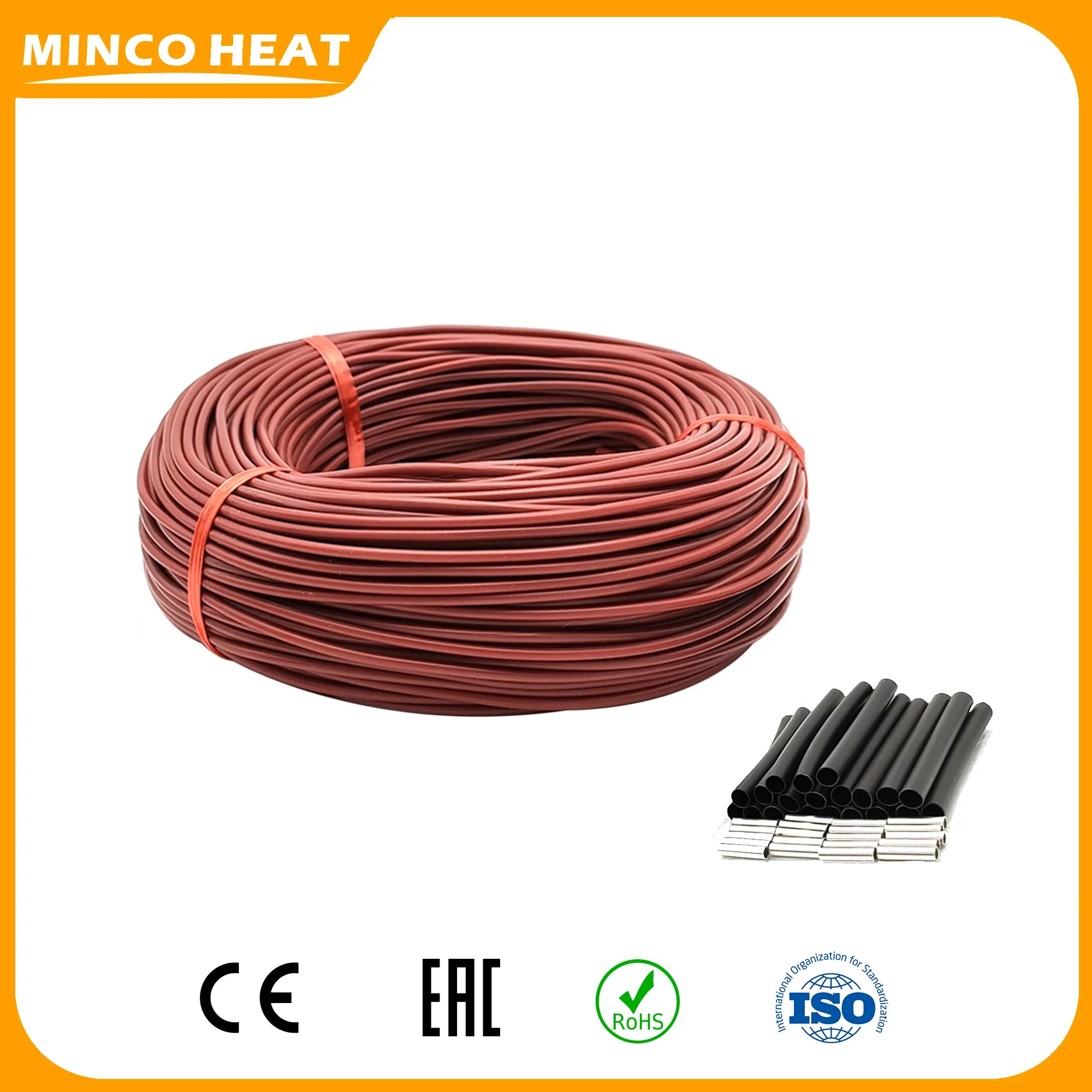 Minco ความร้อน 12K 5-200 เมตร 33ohm/m คาร์บอนไฟเบอร์สายความร้อนอินฟราเรดอุ่นสีแดงรัสเซียโกดังพร้อมชุดฉนวน 1