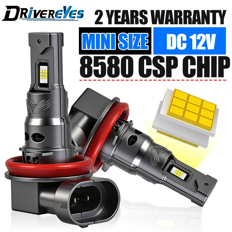 H11 LED 헤드라이트 전구 H7 H4 미니 무선 팬 장착 9005 9006 HB3 H..