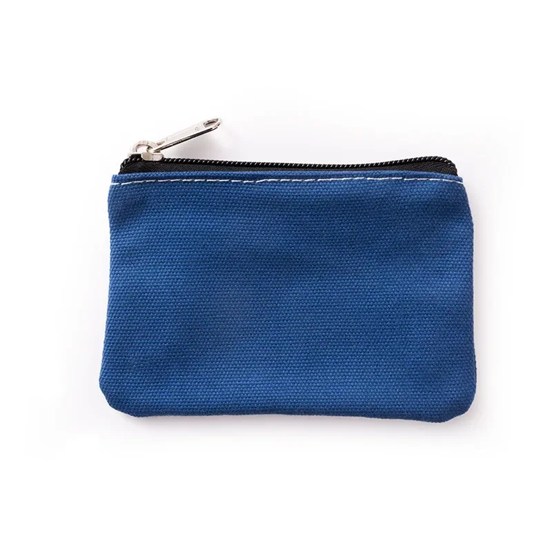Solid Color Canvas Cotton Coin Wallet Bag DIY Plain Zipper Coin Key Bag Money Pocket Pure Women Men Coin Purse Small Kid Pouch
