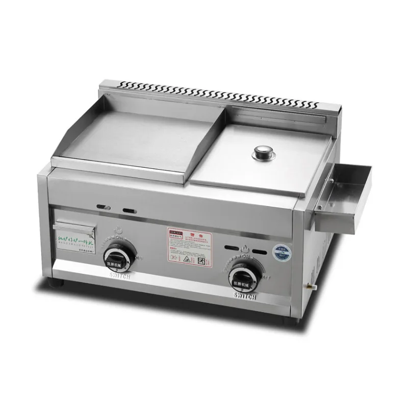 Gas Grill Deep Fryer Machine Commercial Teppanyaki Equipment Grill Squid Fryer Oden Cooking Machine 5