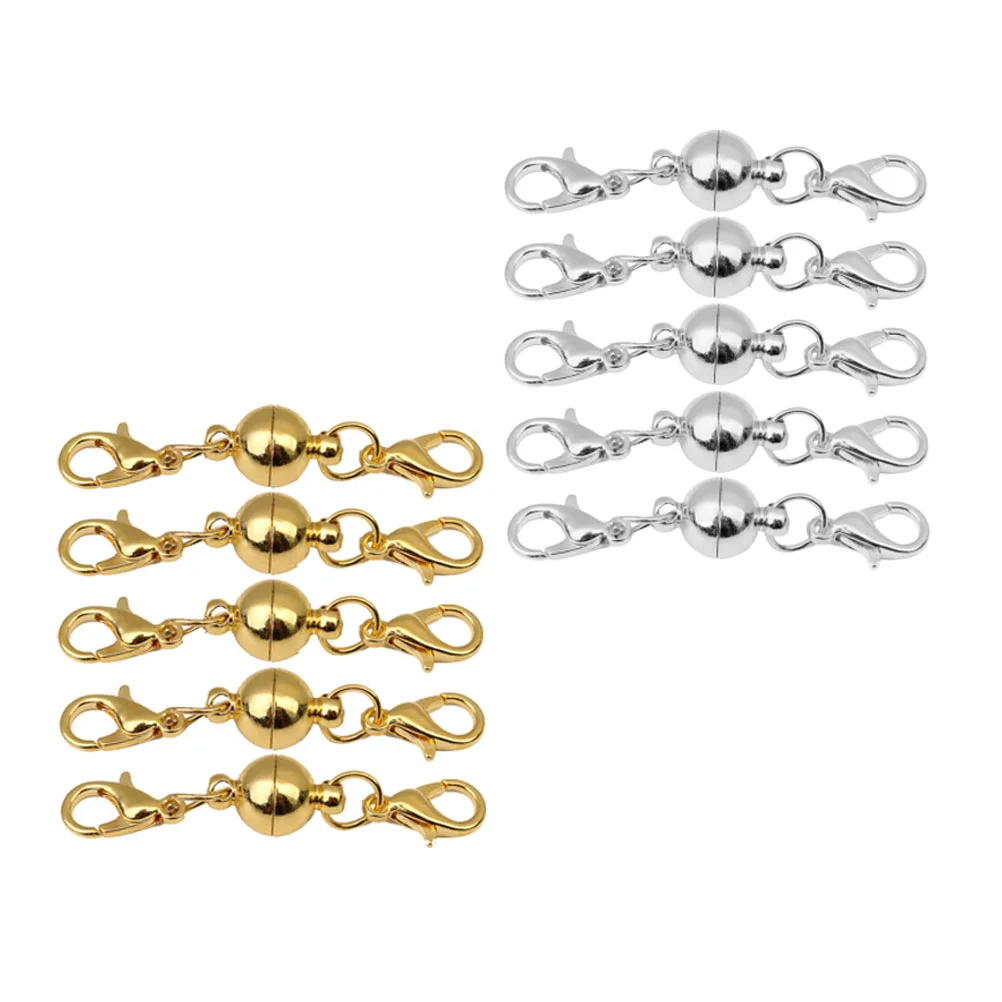 

10pcs Bracelet Lobster Clasp Connector Copper Lobster Clasp for Cord Jewelry Making DIY (6mm Golden, 6mm Silver)