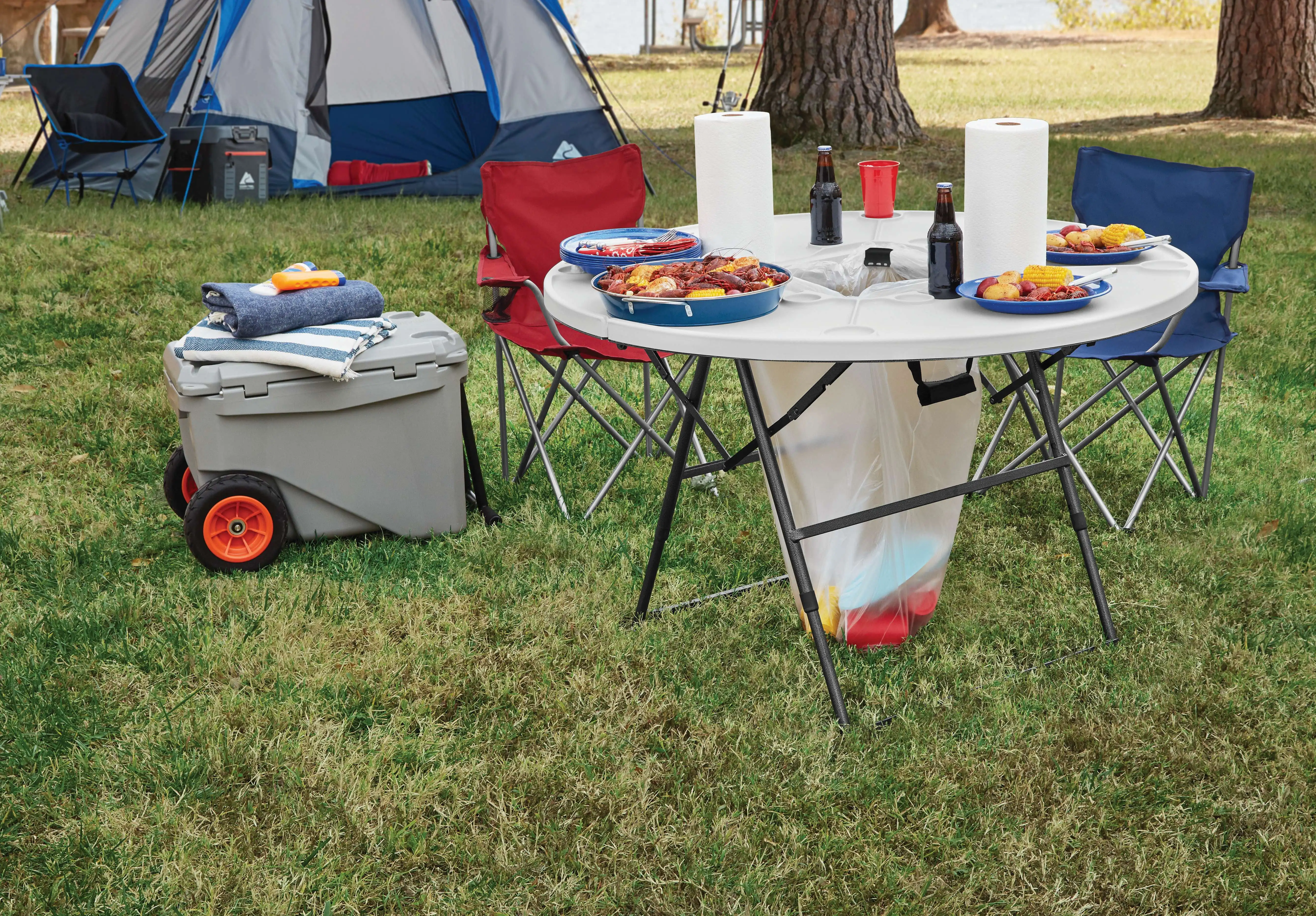 

Ozark Trail Camping Table, White and Black