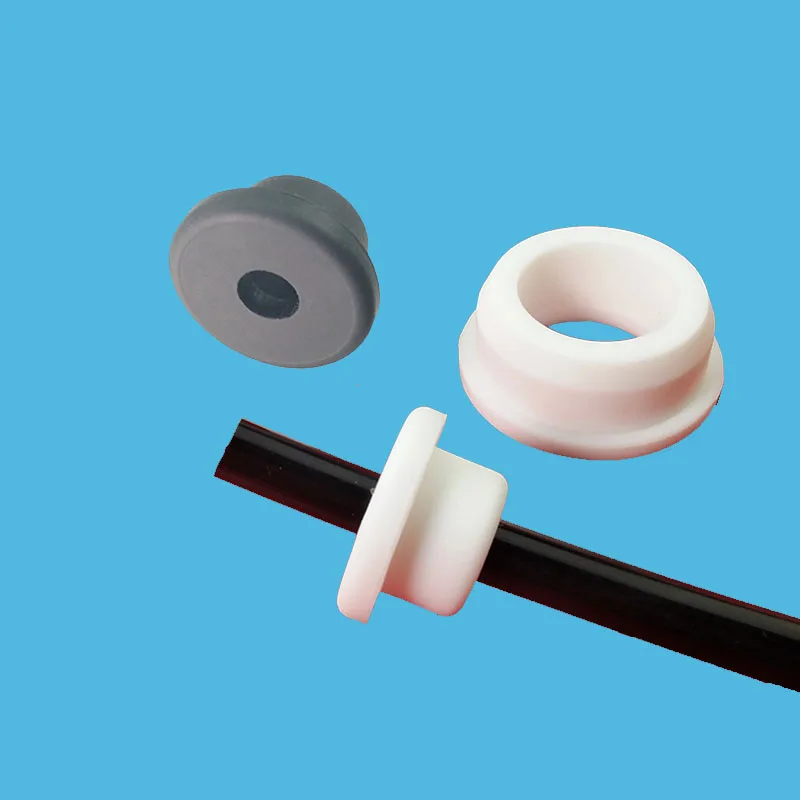 Round Hollow Silicone Rubber Grommet Hole Plug Cap Wire Cable Wiring Protect Bushes O-ring Sealing Gasket Black White Bore3-40mm