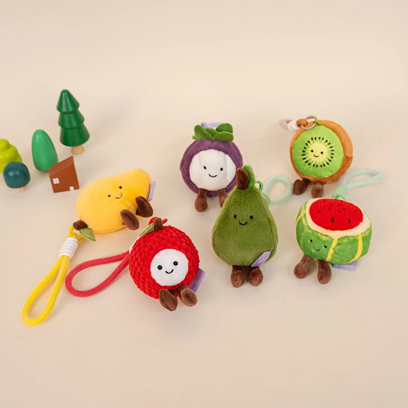 Cute Fruit Plush Keychain Soft Stuffed Toy Bag Ornament For Girls_voghion.com