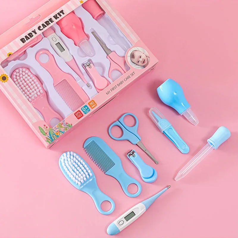 8pcs/set Baby Care Kit Baby Hygiene Kit Nail Scissors Clipper Portable Infant Child Healthcare Tools Sets for Toddler Gift