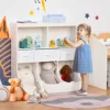 Toy Chest Kids Storage Organizer Wardrobe Display Bookcase w/ 3 Fabric Drawers 1
