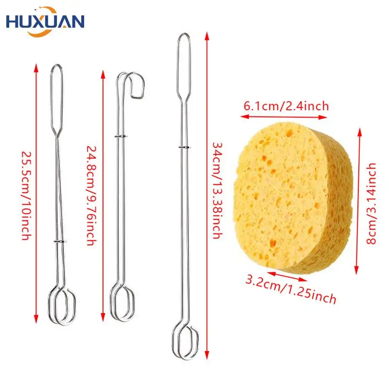 Esponja Clip Escovas De Garrafa, Purificador De Copo, Punho Longo De Aço Inoxidável, Limpador De Vinhos, Cabeça Substituível, Ferramentas De Limpeza De Cozinha, 1x