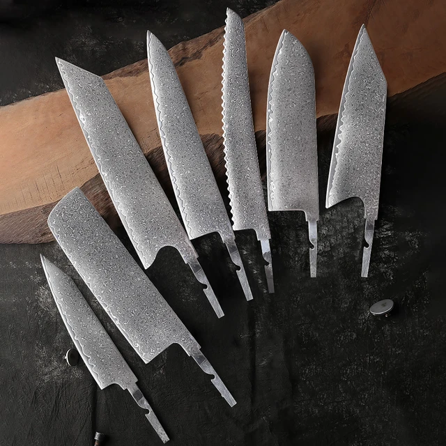 Handmade Damascus Kitchen Knife Set - Chef's Knife Set With Forging Mark  Blades - Kitchen knives