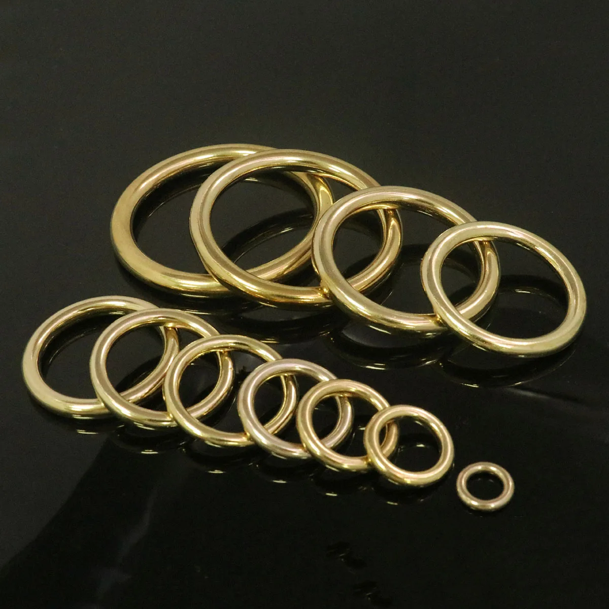 

2pcs Solid Brass Cast O-Ring Seamless Round Buckle For DIY Webbing Leather Craft Bag Strap Handle Belt Pet Collar More Sizes