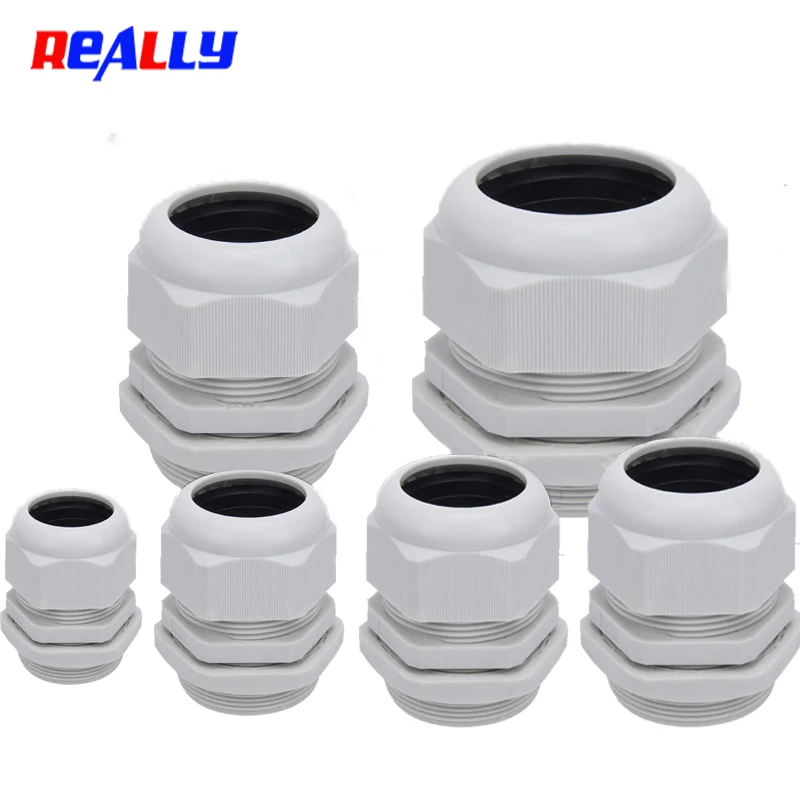 Waterproof Cable GlanId IP68 PG16 19 21 25 293648Wire Cable CE White Waterproof Nylon Plastic Gland Connector High Quality