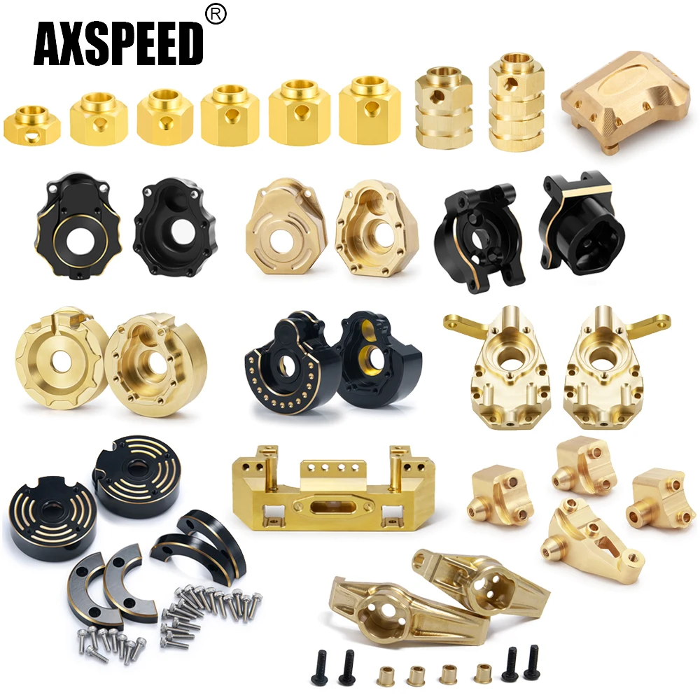 AXSPEED Messing Schwerlast-Gegengewicht Portalantriebsachsgehäuseabdeckung Stoßstangenhalterung für TRX4 1/10 RC Crawler Autoteile