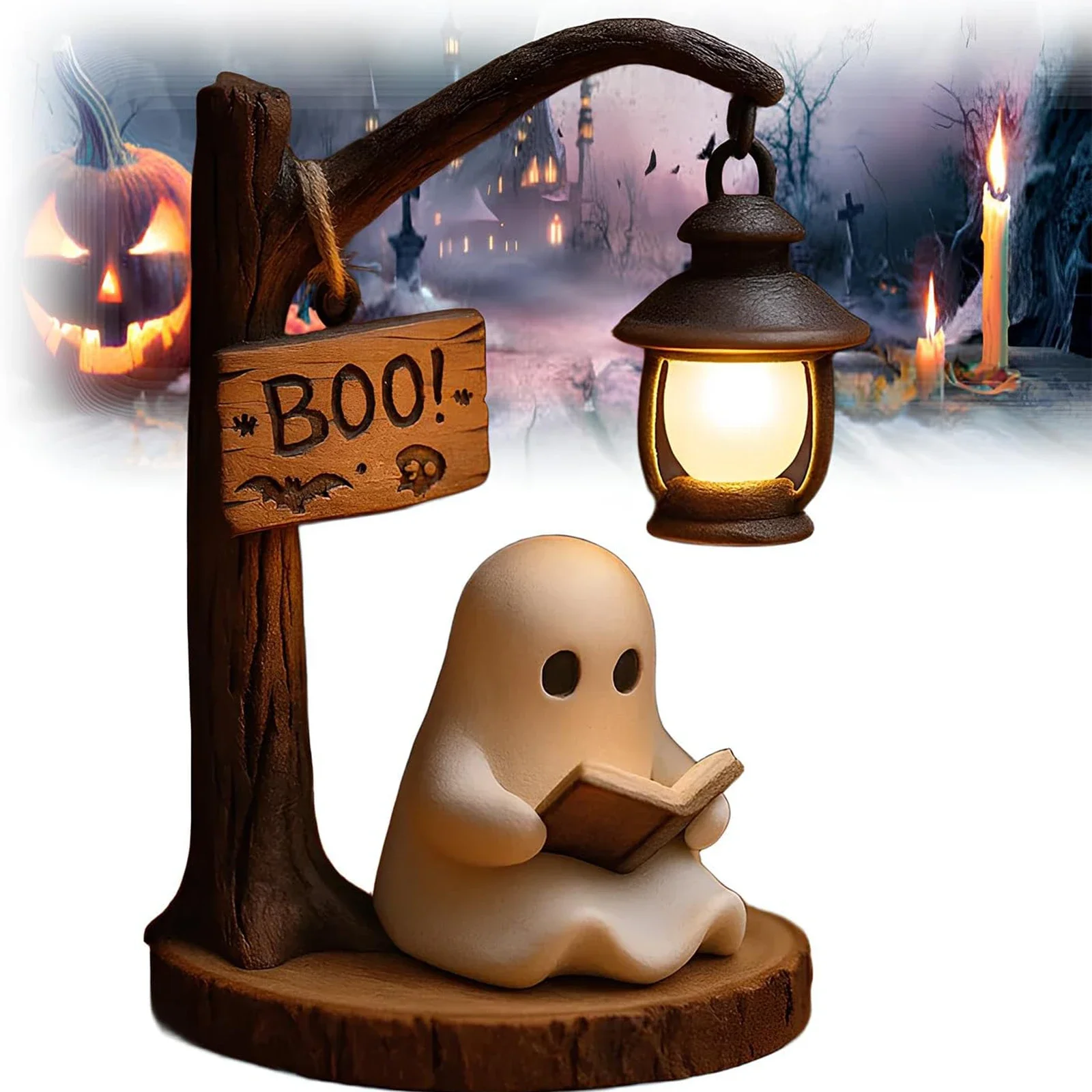 Resin Halloween Ghost Night Light Decorative Lamp