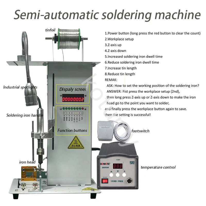 220V 150W Intelligent Soldering Machine Pedal Type Soldering Iron Semi-Automatic Soldering Equipment