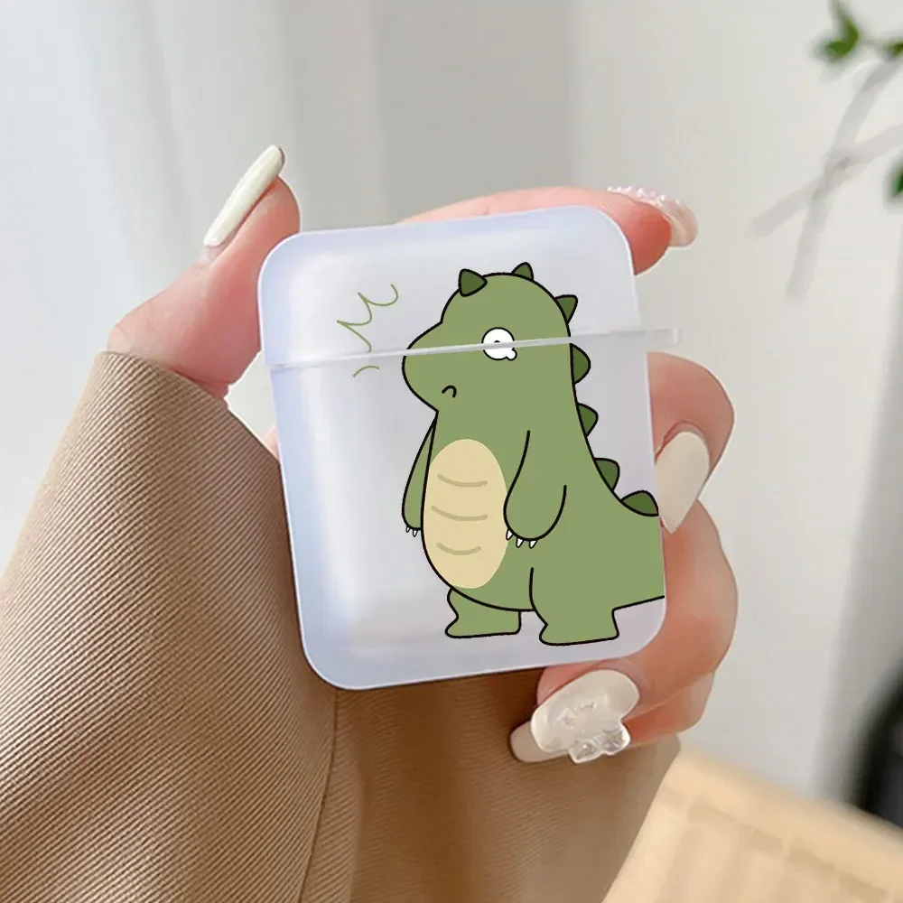 Charming Dinosaur Couple TPU Case - Adorable Earbud Accessory Skin