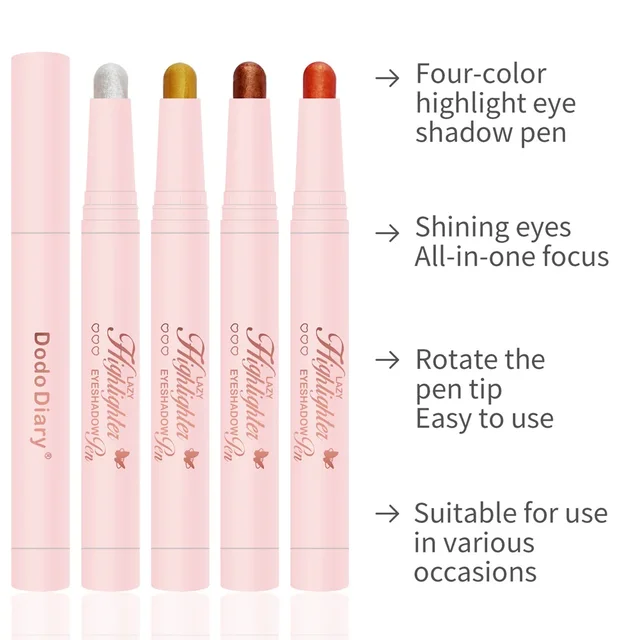 Pearl Shimmer Glitter Eyeshadow Stick Highlighter Long Lasting Waterproof Silky Pen For Eye Makeup Face Body Cosmetics Party