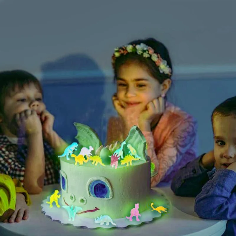 28PCS Mini Luminous Dinosaurs Glow in the Dark Dino Toys   Boys and girls  Cake Decorations   Birthday gift Collectible Model 4