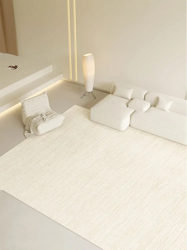 Minimalist Beige Lines Large Area Living Room Carpet Comfortable Refreshing Bedroom Rug Home Decoration Balcony Rugs Alfombra IG 3