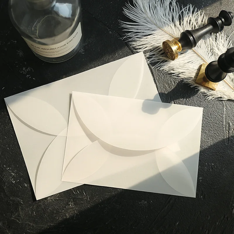 Mailing Envelopes | 10pcs/lot Semi-transparent Sulfuric Acid Paper Envelopes For DIY Postcard /Card Storage Wedding Invitation Gift Packing