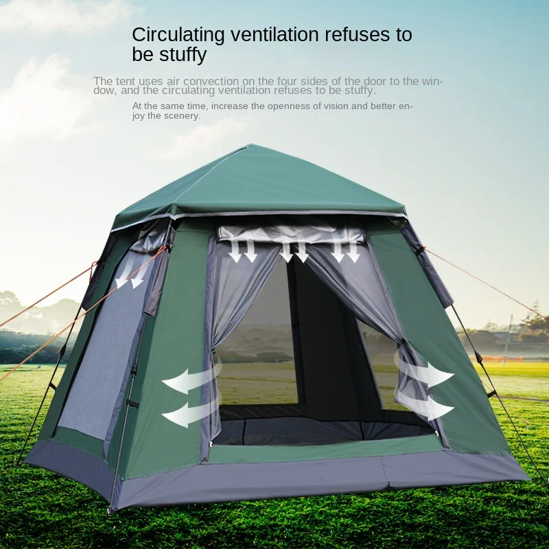 

4-5 People Automatic Large Space Thickening Spring Quick-opening Tent New Rainstorm Outdoor Camping Camping Tent Home